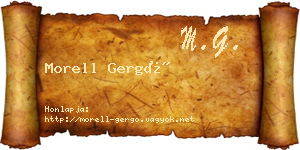 Morell Gergő névjegykártya